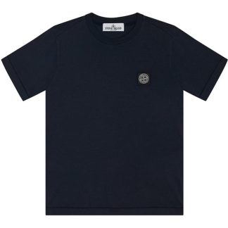 STONE ISLAND Badge Logo T Shirt Junior Kids Regular Fit T-Shirts Navy V0020 for sale