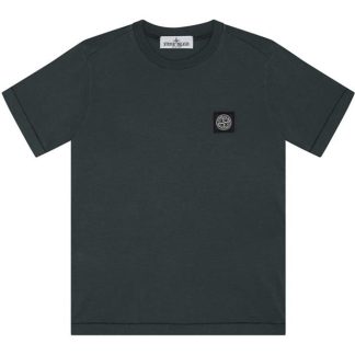 STONE ISLAND Badge Logo T Shirt Junior Kids Regular Fit T-Shirts Petrolio V0057 for sale