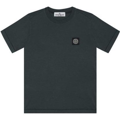 STONE ISLAND Badge Logo T Shirt Junior Kids Regular Fit T-Shirts Petrolio V0057 for sale