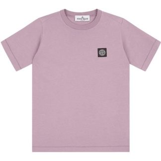 STONE ISLAND Badge Logo T Shirt Junior Kids Regular Fit T-Shirts Rosa V0080 for sale