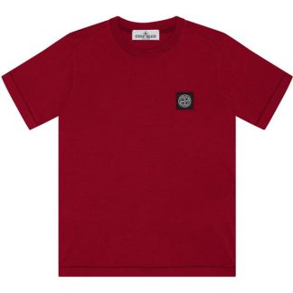 STONE ISLAND Badge Logo T Shirt Junior Kids Regular Fit T-Shirts Rosso V0010 for sale