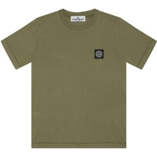 STONE ISLAND Badge Logo T Shirt Junior Kids Regular Fit T-Shirts Salvia V0055 for sale