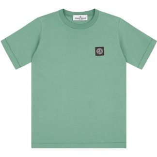 STONE ISLAND Badge Logo T Shirt Junior Kids Regular Fit T-Shirts Vd Chiaro V0052 for sale