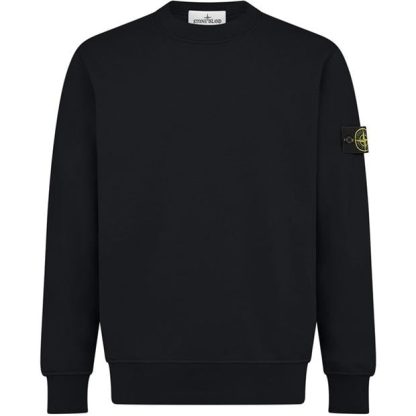 STONE ISLAND Badge Sweatshirt Men Crew Sweaters Black A0029 for sale