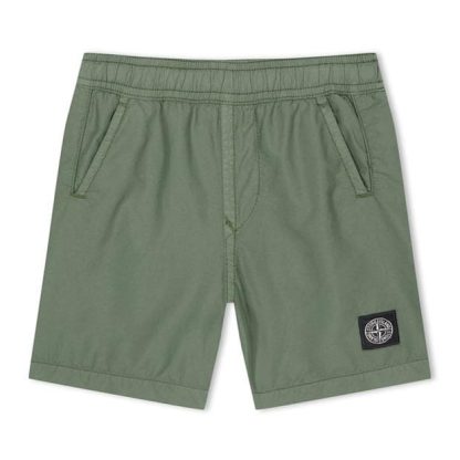 STONE ISLAND Badge Swim Shorts Juniors Kids Swim Shorts Olive V0058 for sale