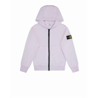 STONE ISLAND Badge Zip Hoodie Kids Zip Hoodies Glincine V0088 for sale