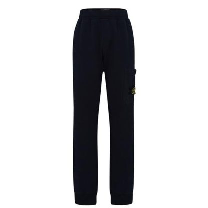 STONE ISLAND Boy'S Heavyweight Badge Joggers Kids Closed Hem Fleece Jogging Bottoms Navy V0020 for sale