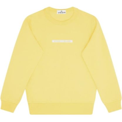 STONE ISLAND Boy'S Micro Graphic Crew Sweatshirt Kids Crew Sweaters Limone V0031 for sale