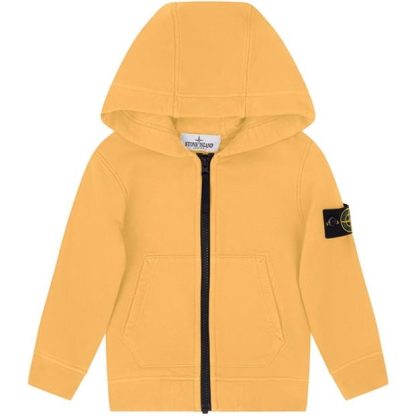 STONE ISLAND Boys Badge Zip Hoodie Kids Zip Hoodies Arancio V0032 for sale