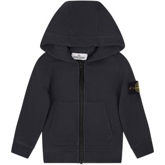 STONE ISLAND Boys Badge Zip Hoodie Kids Zip Hoodies Black V0029 for sale