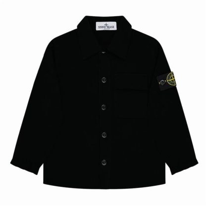 STONE ISLAND Boys Button Overshirt Kids Black V0029  for sale