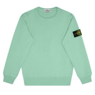 STONE ISLAND Boys Lightweight Badge Sleeve Sweatshirt Kids Crew Sweaters Acqua V0044 for sale