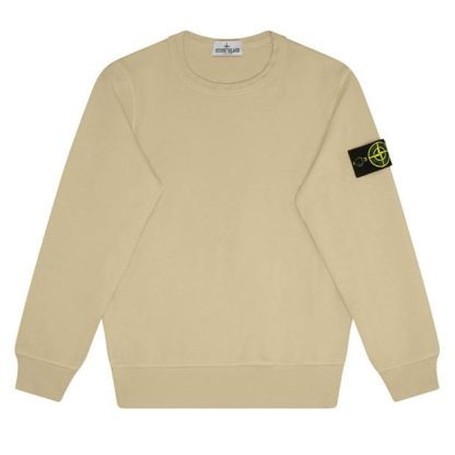 STONE ISLAND Boys Lightweight Badge Sleeve Sweatshirt Kids Crew Sweaters Beige V0090 for sale