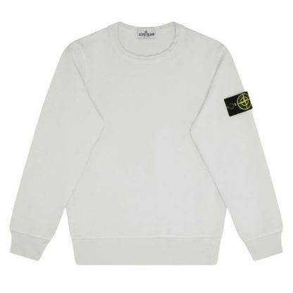 STONE ISLAND Boys Lightweight Badge Sleeve Sweatshirt Kids Crew Sweaters Bianco V0001 for sale