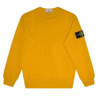 STONE ISLAND Boys Lightweight Badge Sleeve Sweatshirt Kids Crew Sweaters Ocra V0033 for sale