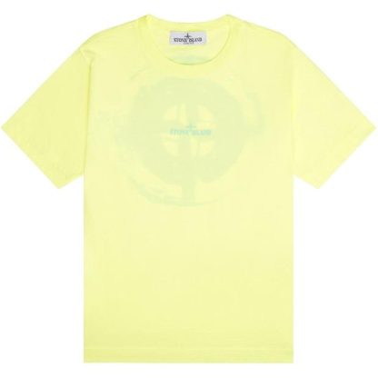 STONE ISLAND Boys Logo T Shirt Kids Limone V0031  for sale