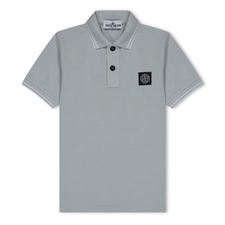 STONE ISLAND Boys Tipped Polo Shirt Kids Short Sleeve Polos Perla V0061 for sale