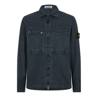 STONE ISLAND Brushed Organic Cotton Garment Dyed Old Effect Men Overshirts Grey V0162 for sale