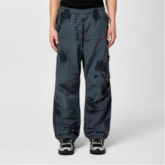 STONE ISLAND Camo Cotton Canvas Trattamento Trousers Hand Painted Men Grey V0062  for sale