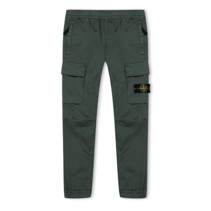 STONE ISLAND Canvas Cargos Juniors Kids Cargo Trousers Vrd Olva V0058 for sale