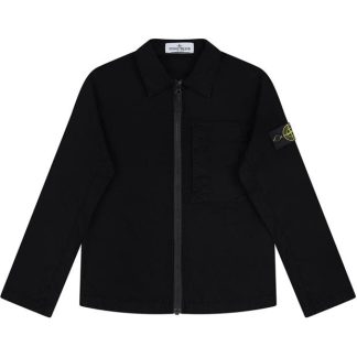 STONE ISLAND Canvas Dyed Overshirt Junior Kids Overshirts Black V0029 for sale