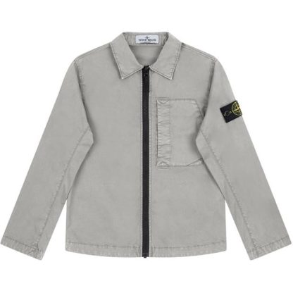 STONE ISLAND Canvas Dyed Overshirt Junior Kids Overshirts Grig Prla V0061 for sale