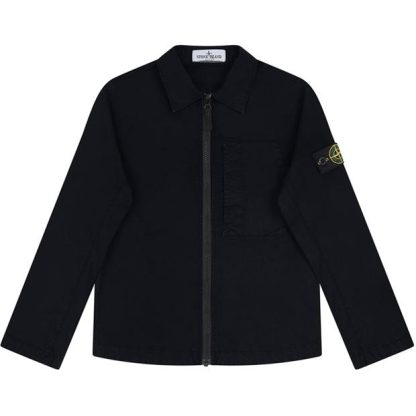 STONE ISLAND Canvas Dyed Overshirt Junior Kids Overshirts Navy V0020 for sale