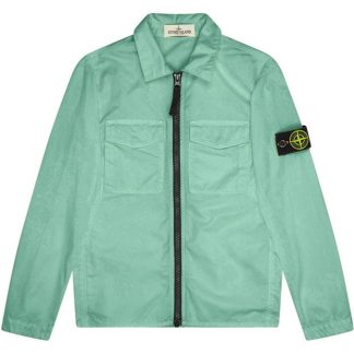 STONE ISLAND Canvas Overshirt Kids Overshirts Acqua V0144 for sale