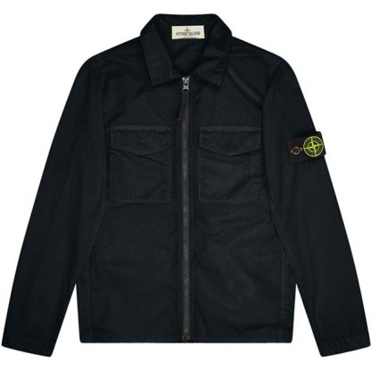 STONE ISLAND Canvas Overshirt Kids Overshirts Navy V0120 for sale