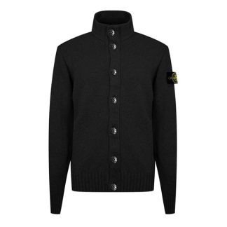 STONE ISLAND Cardigan Button Down Men Cardigans Black V0029 for sale