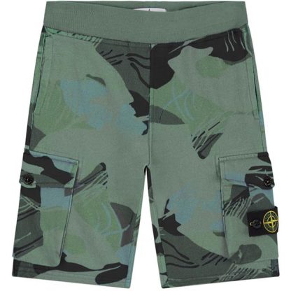 STONE ISLAND Cargo Sweat Shorts Junior Kids Emerald V0056  for sale