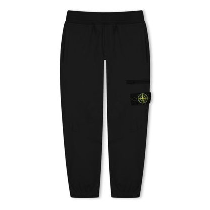 STONE ISLAND Cargo Sweatpants In Stretch Nylon Canvas Kids Cargo Trousers Black V0029 for sale