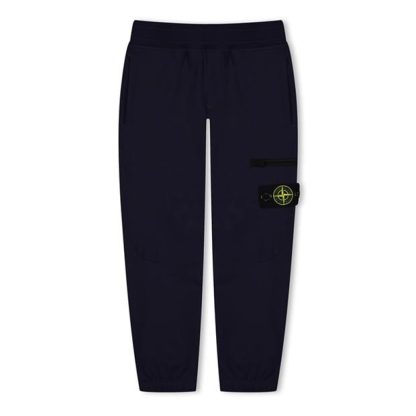 STONE ISLAND Cargo Sweatpants In Stretch Nylon Canvas Kids Cargo Trousers Navy V0020 for sale