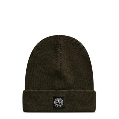 STONE ISLAND Compass Patch Logo Beanie Unisex Khaki V0054  for sale