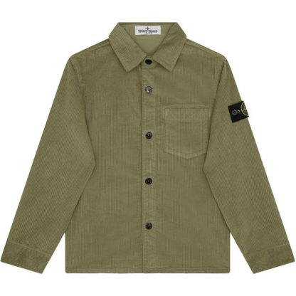 STONE ISLAND Cord Overshirt Kids Overshirts Salvia V0055 for sale