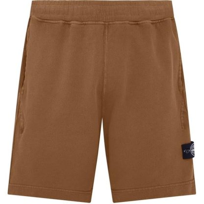 STONE ISLAND Cotton Loop Shorts Men Fleece Shorts Ruggine V0013 for sale