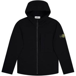 STONE ISLAND Cotton Nylon Twill Junior Jacket Kids Overshirts Black V0029 for sale