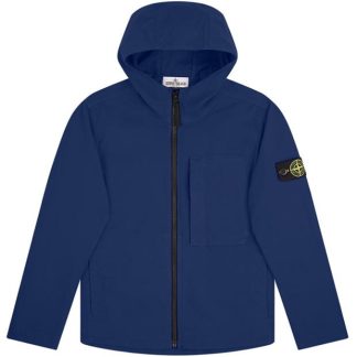 STONE ISLAND Cotton Nylon Twill Junior Jacket Kids Overshirts Bluette V0022 for sale