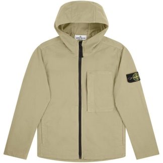 STONE ISLAND Cotton Nylon Twill Junior Jacket Kids Overshirts Ecru V0091 for sale