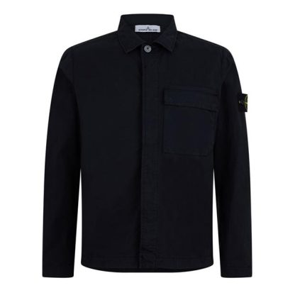 STONE ISLAND Cotton Twill Overshirt Men Overshirts Navy V0020 for sale