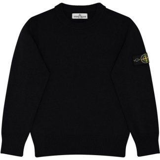 STONE ISLAND Crew Knit Juniors Kids Knitted Tops Black V0029 for sale