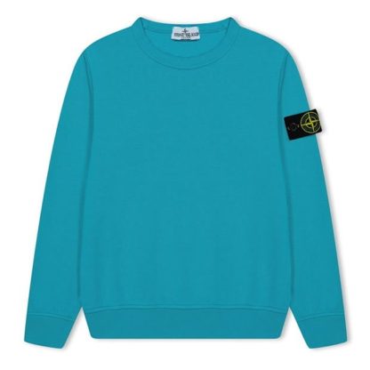 STONE ISLAND Crew Neck Sweatshirt Kids Crew Sweaters Emerald V0056 for sale