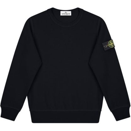 STONE ISLAND Crew Neck Sweatshirt Kids Crew Sweaters Navy V0020 for sale