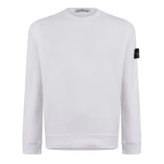 STONE ISLAND Crew Neck Sweatshirt Men Crew Sweaters Bianco V0001 for sale