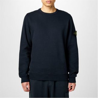 STONE ISLAND Crew Neck Sweatshirt Men Crew Sweaters Blu V0020 for sale