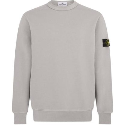 STONE ISLAND Crew Neck Sweatshirt Men Crew Sweaters Grigio V0060 for sale