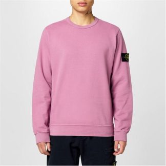 STONE ISLAND Crew Neck Sweatshirt Men Crew Sweaters Rosa Quar V0086 for sale