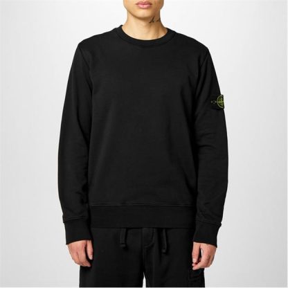 STONE ISLAND Crewneck Sweater Men Crew Sweaters Nero A0029 for sale