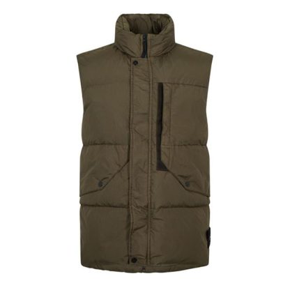 STONE ISLAND Crinkle Reps Down Gilet Men Olive V0058  for sale