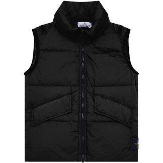 STONE ISLAND Crinkle Reps Gilet Junior Boys Kids Gilets - Heavyweight Nero V0029 for sale